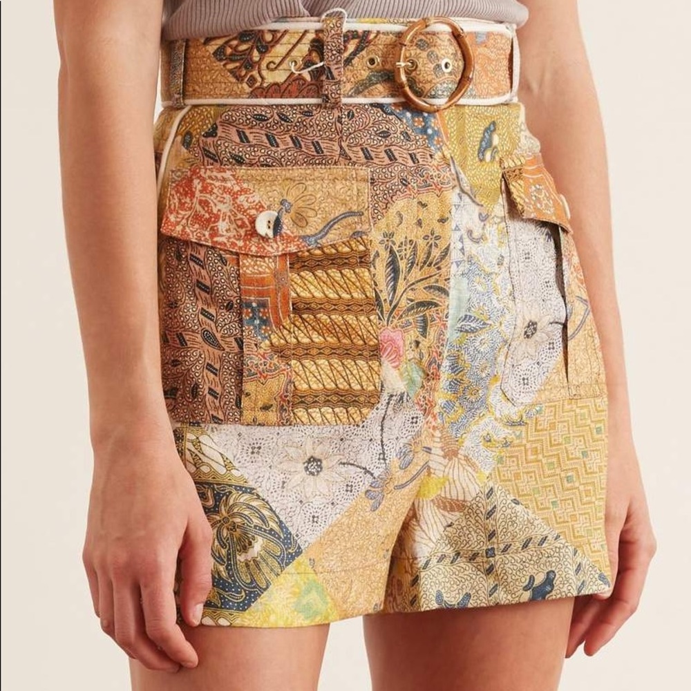 Zimmermann Brightside Batik Patch High Waist Shor… - image 2